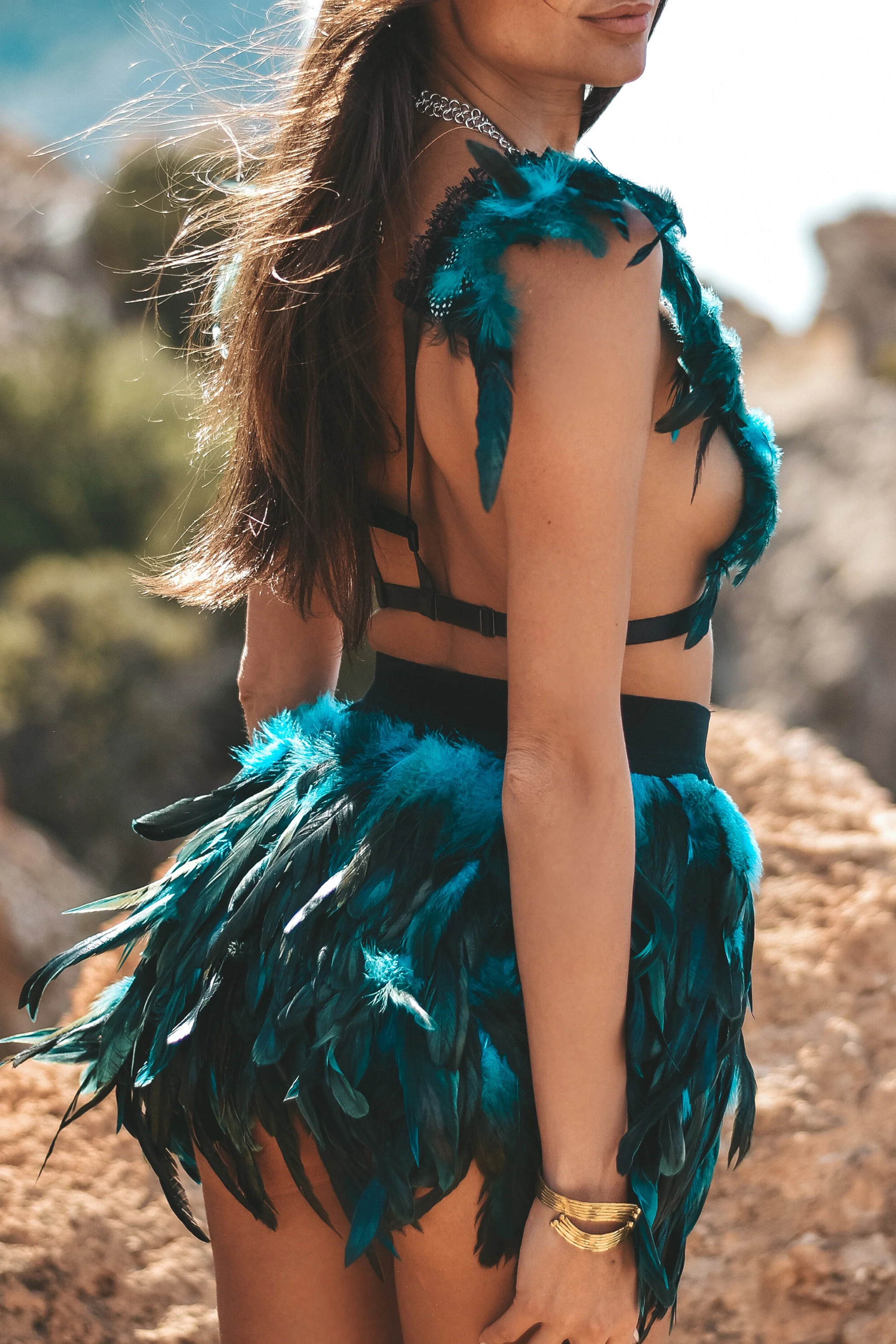 Feather skirt blue - Image 5