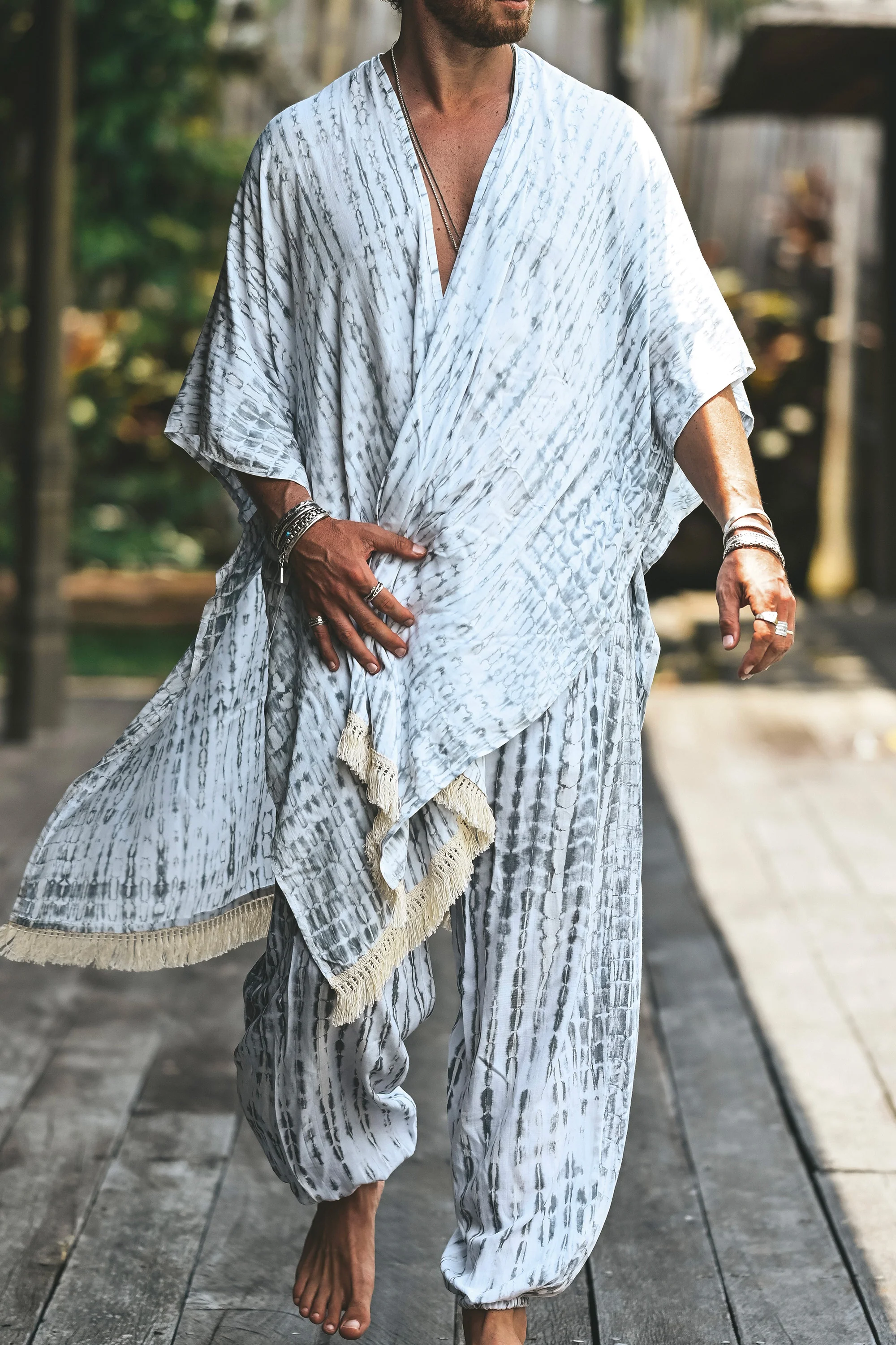 Itsunú bohemian kimono set grey