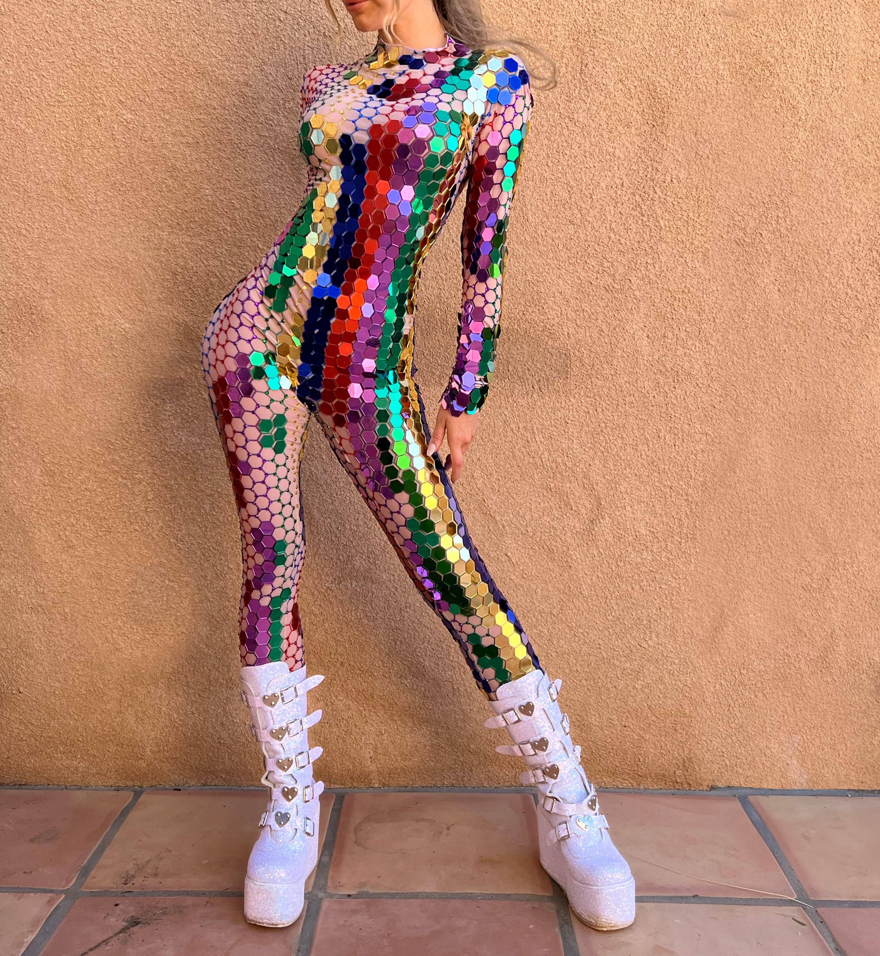 Kimi sequin mirror jumpsuit multicolour - Image 2