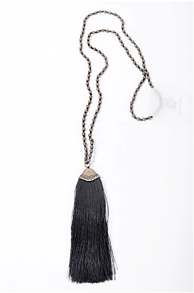 Tassel necklace black - Image 4